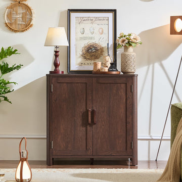 Sideboard Buffet Cabinet with Storage, 31.5" Arc-Shaped Credenza