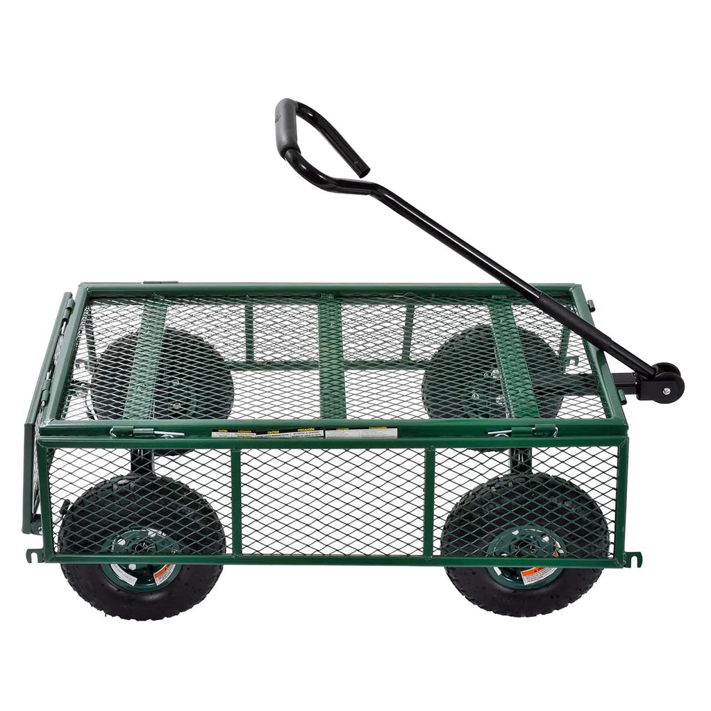 Carts - GW3418-GR Steel Utility Garden Wagon, 400 lb. Load Capacity, 21-3/4" Height x 34" Length x 18" Width