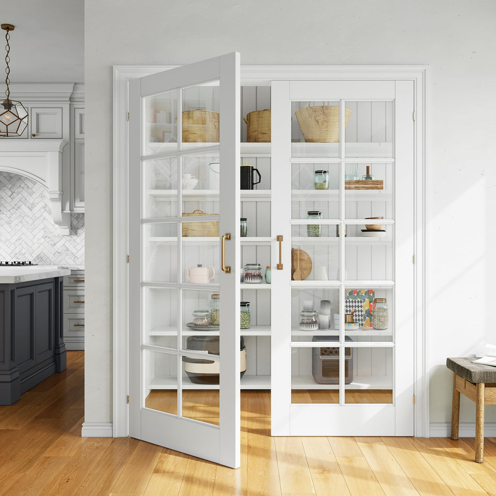 60" x 80" Clear Glass French Interior Solid Core Door Slab