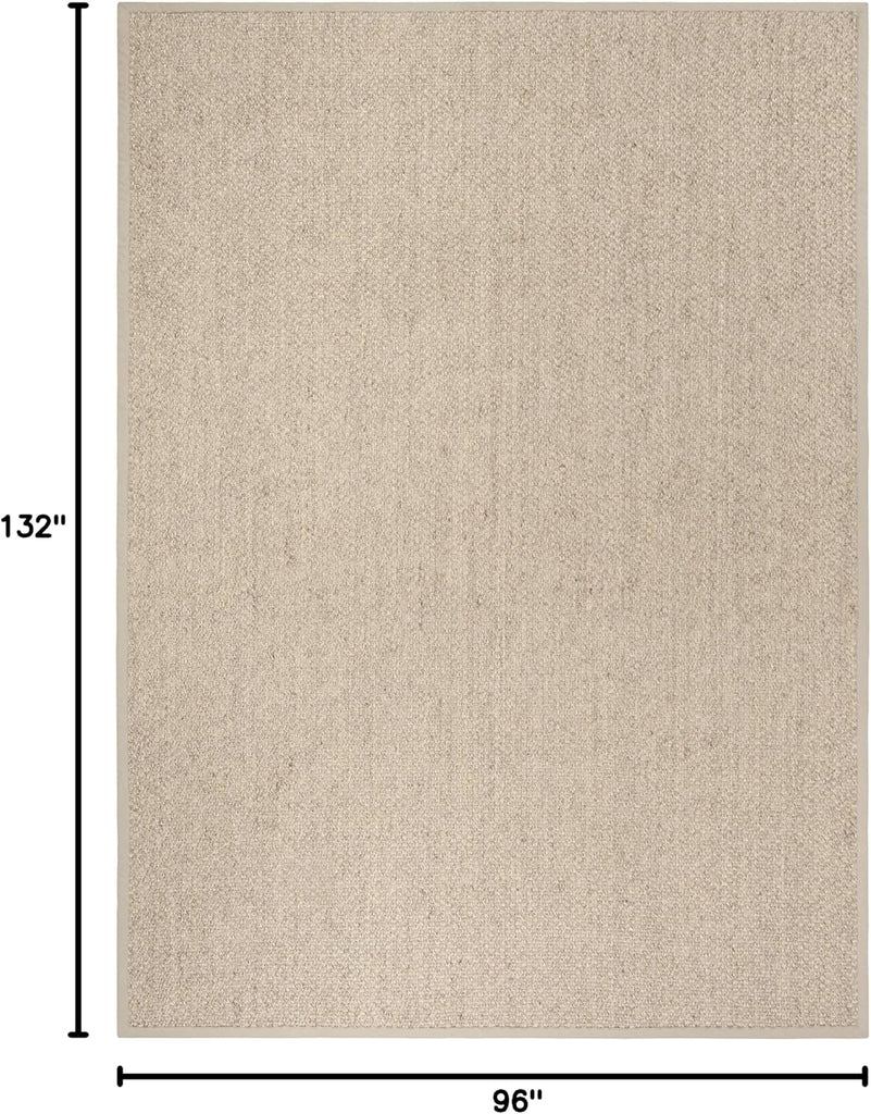 Area Rug - Natural Fiber Collection - Large - Marble, Sisal, Woven Design with Border (NF525C)