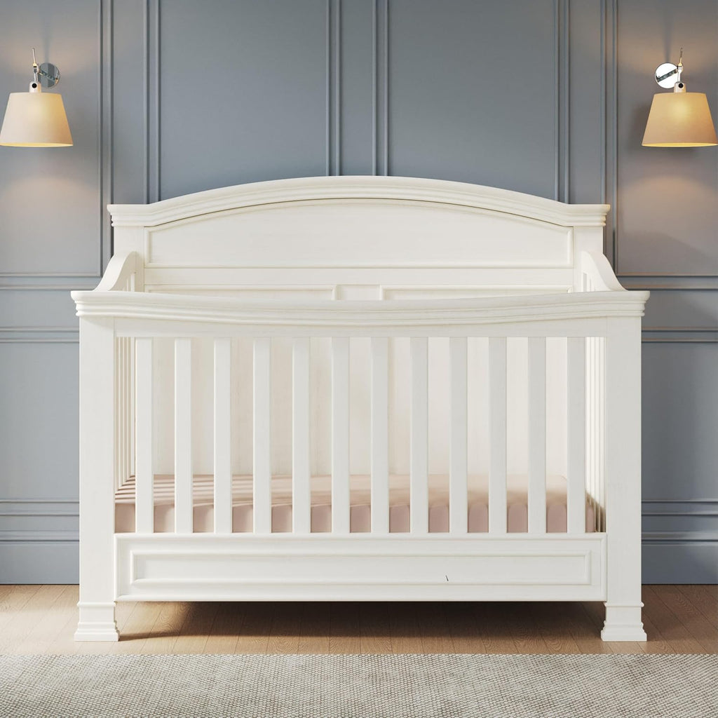 Westgate Crib, Double Dresser, Chest, and Nightstand Nursery Set, 4-Piece, Includes 4-in-1 Convertible Crib, Dresser