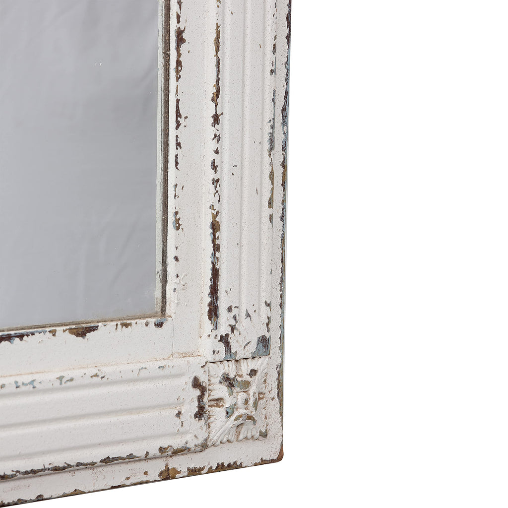 Rustic Full Length Mirror with Stand 60" x 24", Distressed White