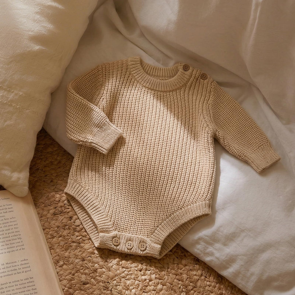 Cotton Newborn Set, Knit Sweater, Hat, Booties, Baby Boys and Girls