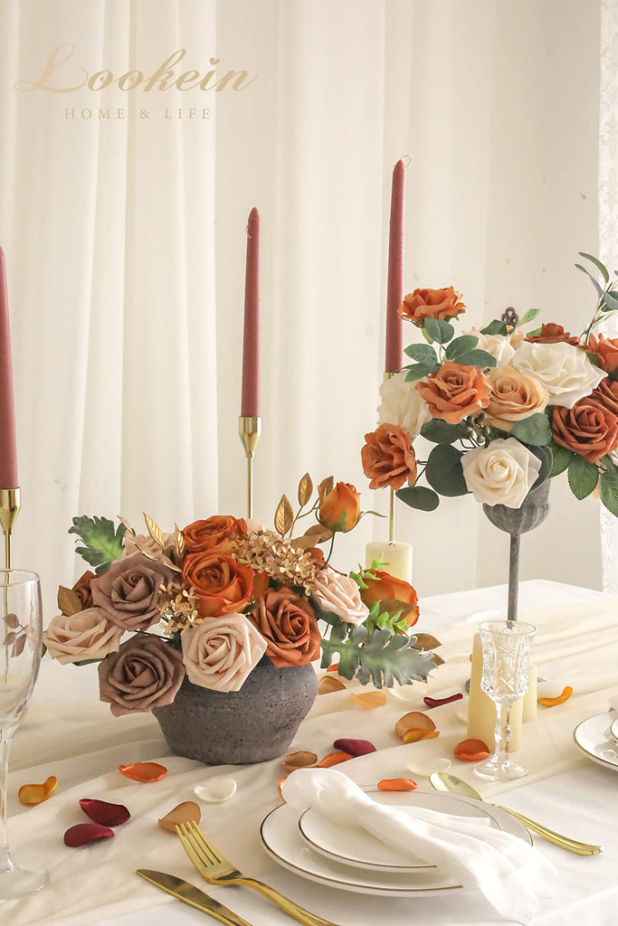 Artificial Flowers Box Set 5 Style Flowers for DIY Wedding Decoration Bouquet Table Centerpieces Aisle Arch Flower