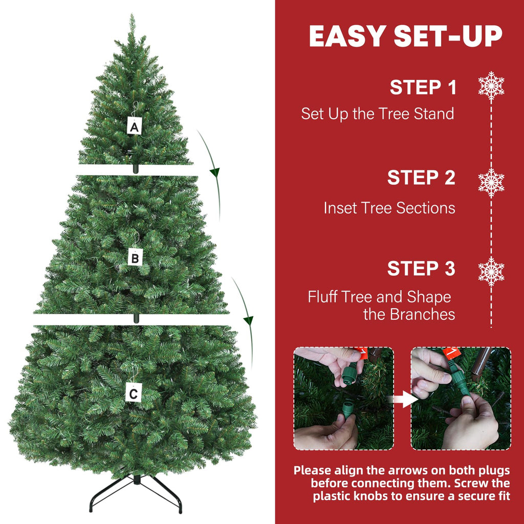 7.5ft Artificial Prelit Christmas Tree with 450 Multicolor LEDs