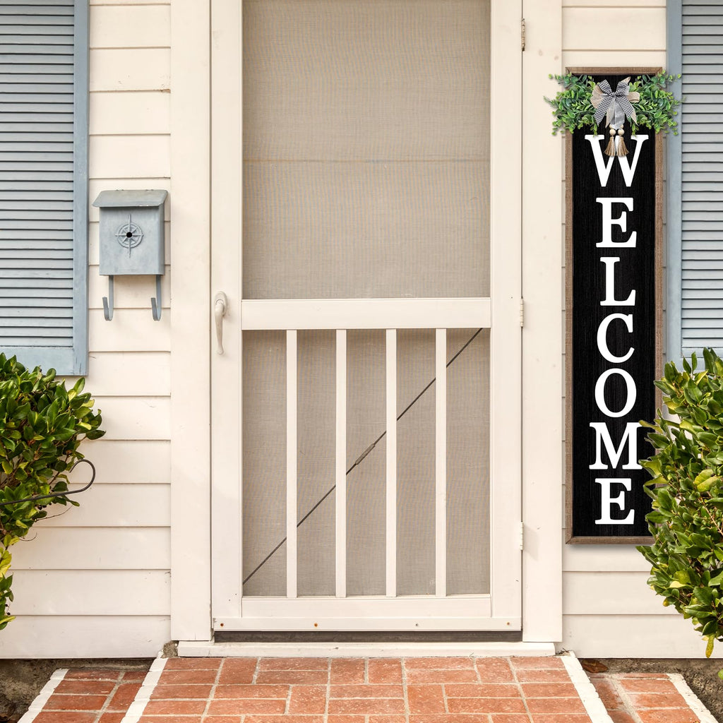 Outdoor Welcome Sign, 45"×9", Wood