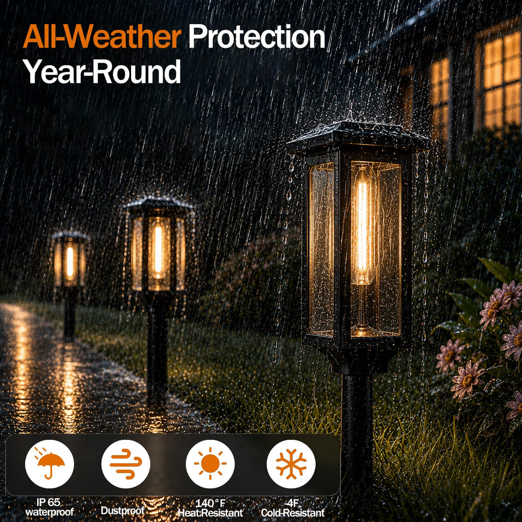 Solar Pathway Lights Outdoor 8 Pack, Bright Solar Garden Lights