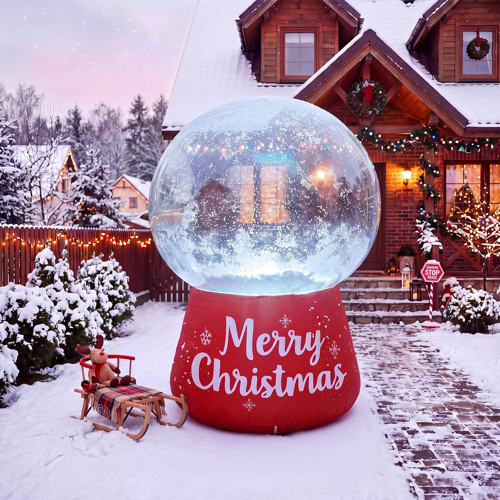 Gaint 6.56 ft Inflatable Christmas Snow Globe Decoration Outdoor