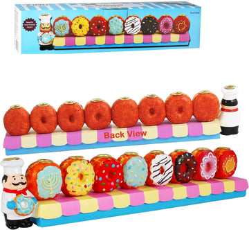 Zion Judiaca Doughnuts for Children Candle Hand-Painted Chanukah Sofganiyot Chanukiah for Kids Fits Standard Hanukkah