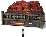 23 Inch Infrared Electric Fireplace Log Insert with Realistic Ember Bed, Remote Control, Thermostat, Timer, 1500W