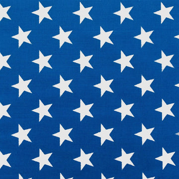 Star Print Polycotton Print Fabric - Blue/White - 59" Width Sold BTY