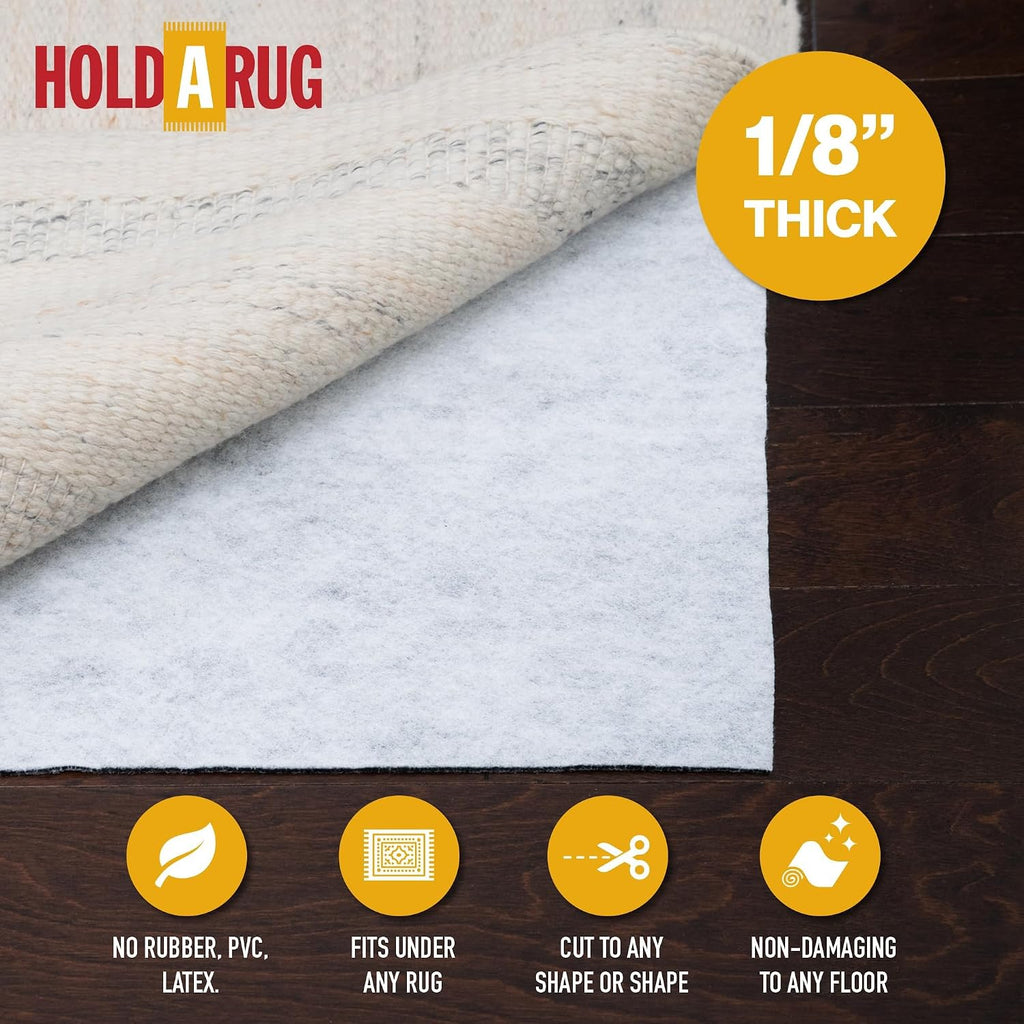 3' x 5' - Non-Slip Rug Pad, Non Skid Pads for Hardwood, Vinyl, Tile, Laminate Floors, Keep Area Rugs - Set of 15