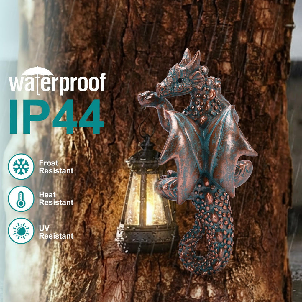 Dragon Tree Hugger Solar Lantern Garden Statue | Casa Home Living