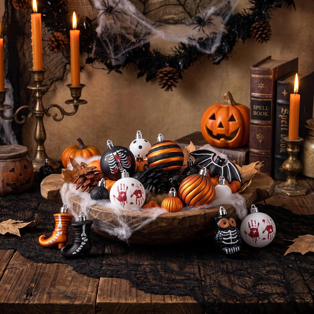 Halloween Ornaments Shatterproof Tree Decoration Indoor - Set of 40
