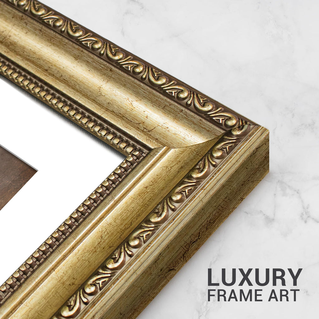 Premium Framed Wall Art Abstract Moody Reflection Landscape in Earth Tones Illustrations Impressionism Colorful - 26"