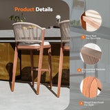 Modern Shade Chatham Outdoor Bar Stools Set of 2 with Rope Woven Backrest