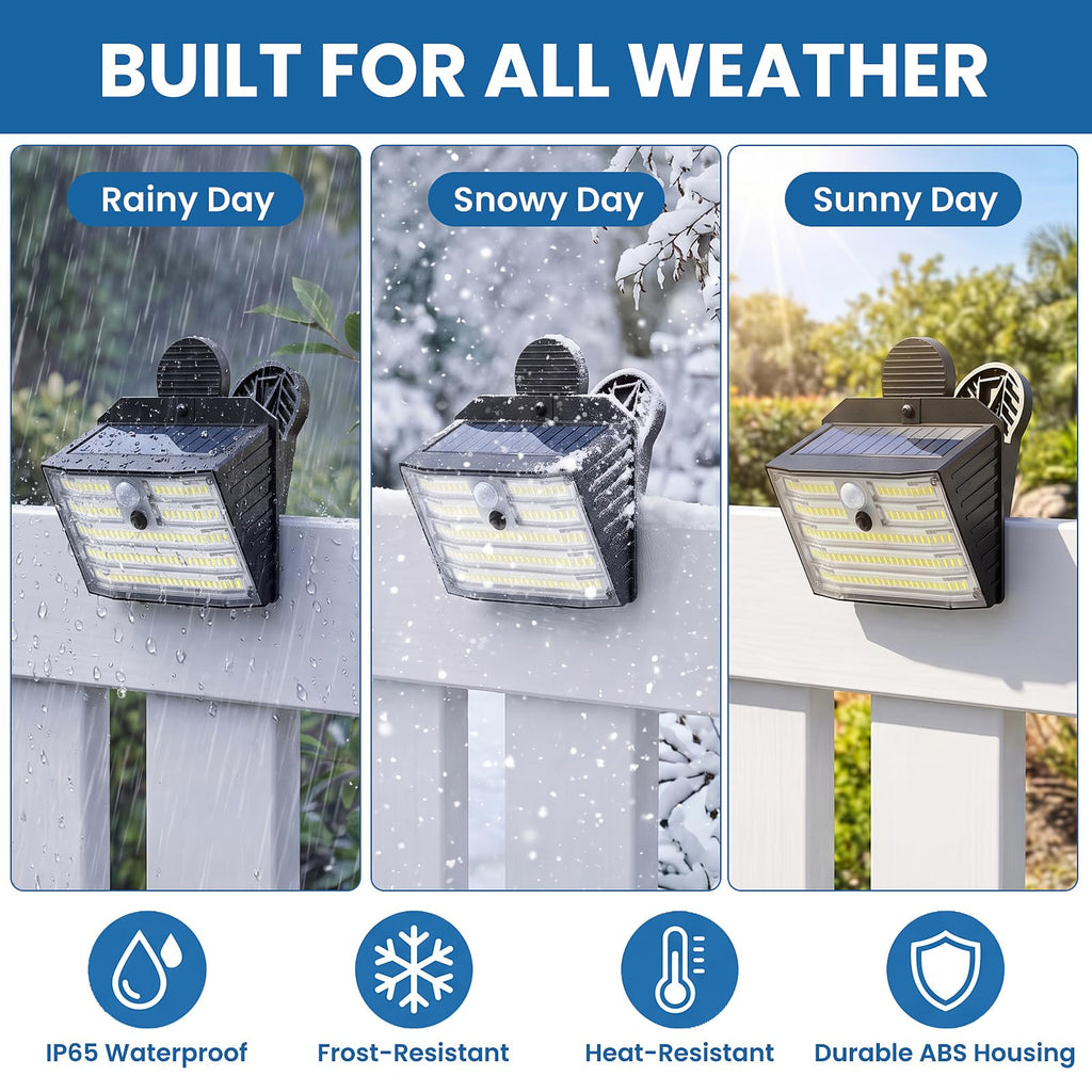 Clip on Solar Lights Outdoor with Motion Sensor, 3 Modes, 126 LED, IP65