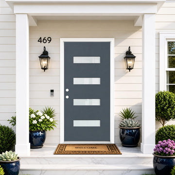 36" x 80" Fiberglass Front Entry Door Slab, Slate Blue, Right-Hand Inswing
