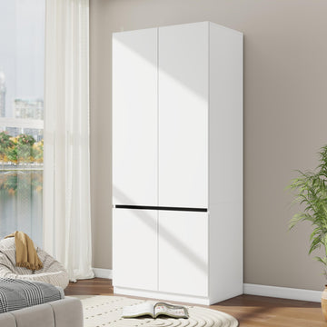 White Armoire Wardrobe Closet with 2 Doors: 75" H x 31.5" W