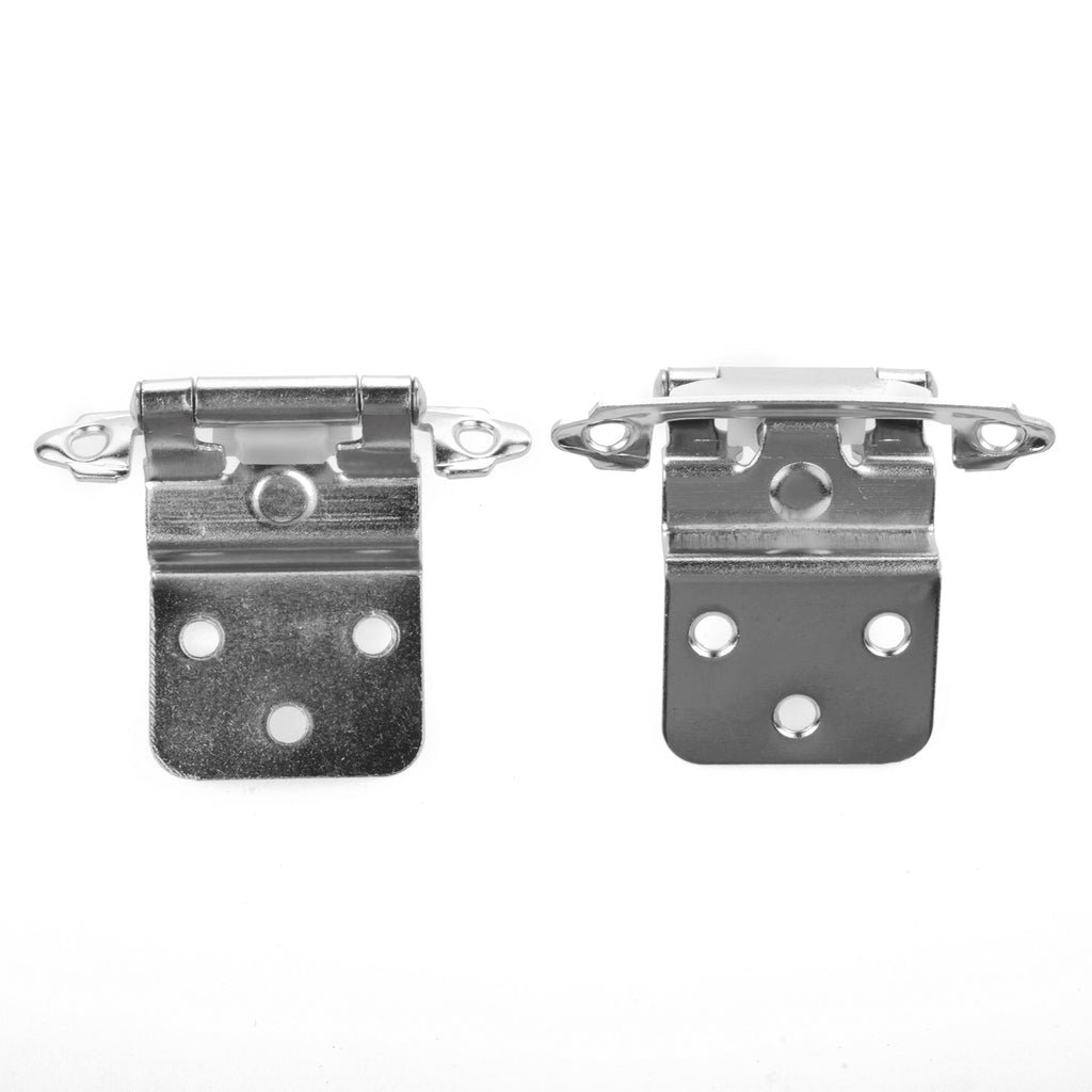 3/8" Inset/Offset Cabinet Hinge (25 Pair -50 Pack), Self Closing, in Chrome Plated Finish