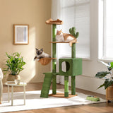 Cactus Cat Tree | 59.5in Cat Tower w/Cute Perch, Cozy Condo