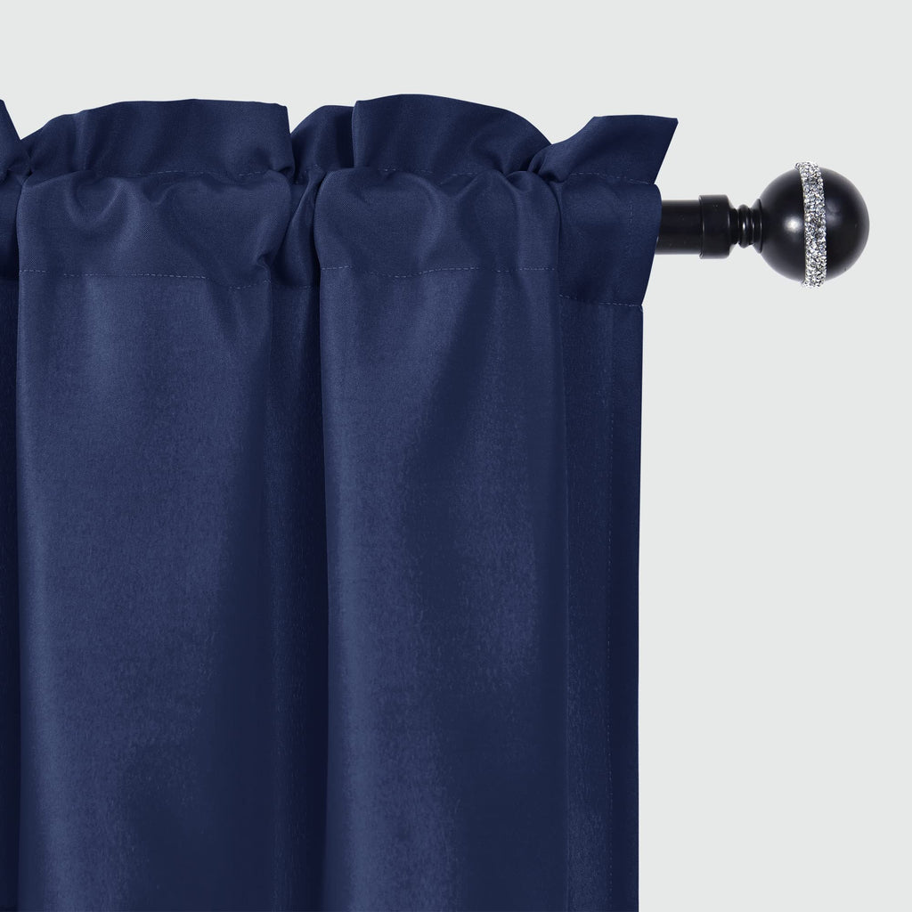 Navy Blue Valance Curtains for Window 1 Panel, 60 x 18 Inches