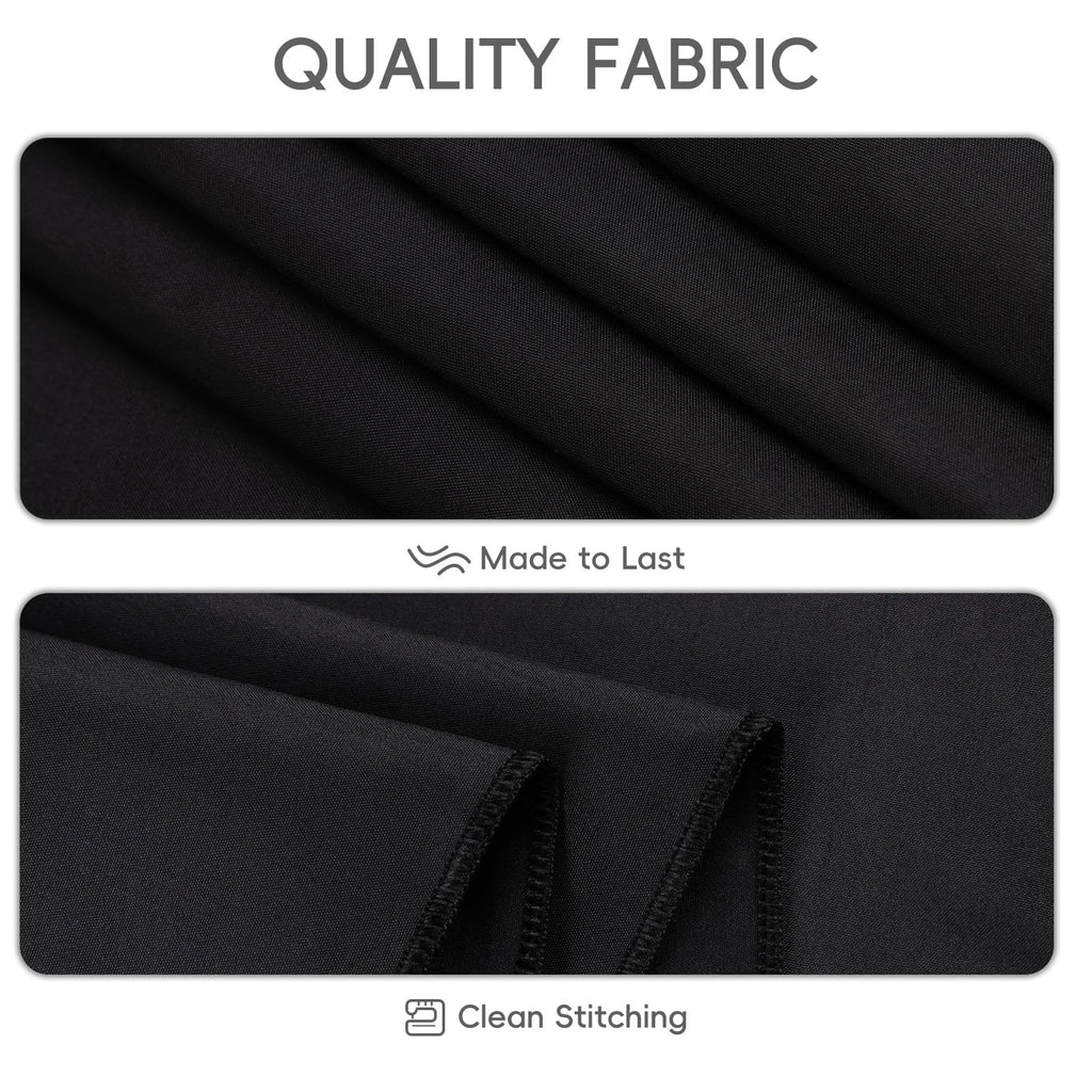 8 Pack Black Round Tablecloths 90 Inch for 36"-72" Table