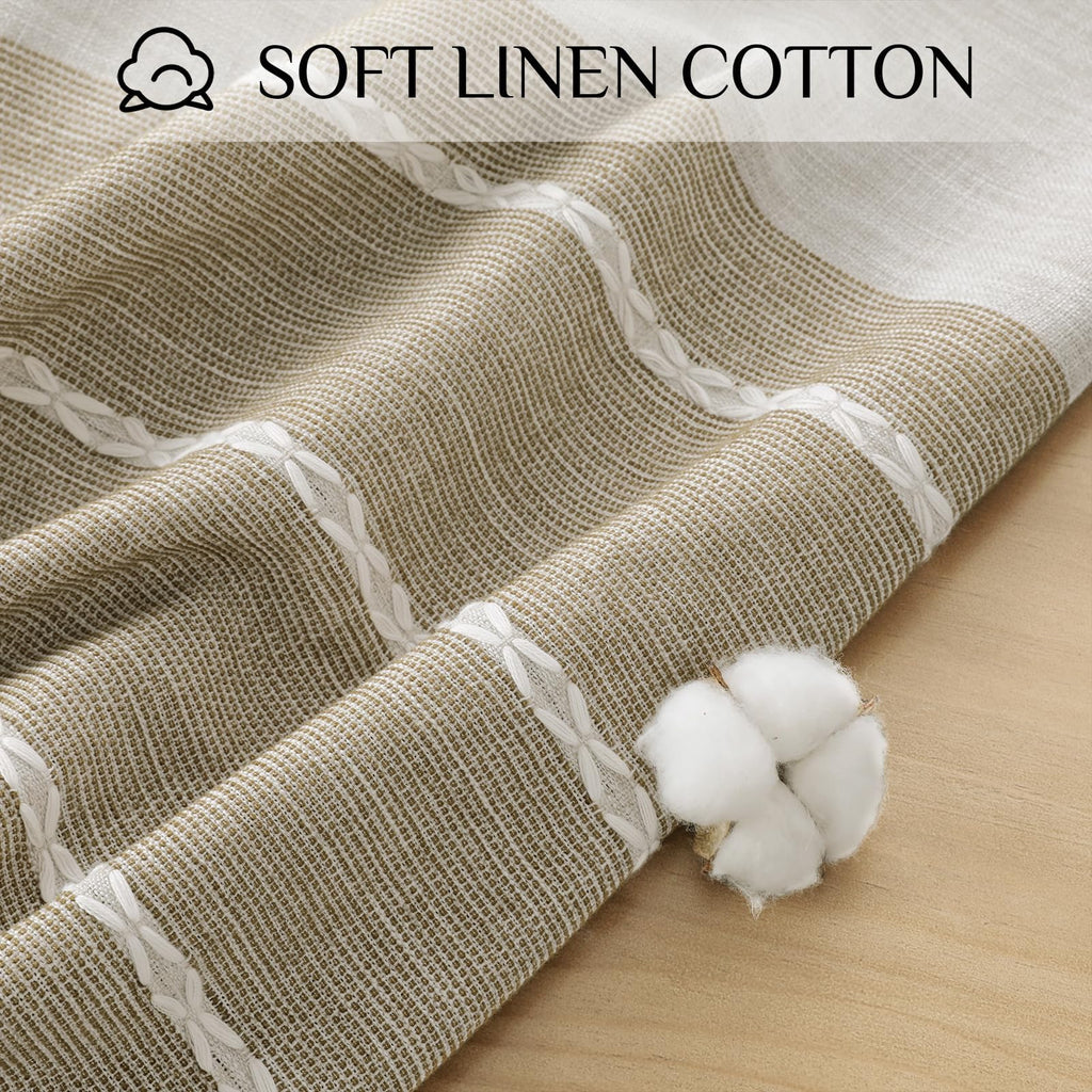 Fall Linen Rectangle Tablecloth with Tassel, 55 x 70 Inch