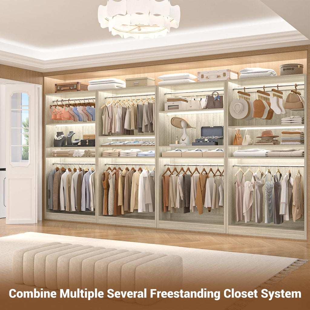 36 Inch Closet Systems with 2 Hanging Rods and Adjustable Shelves