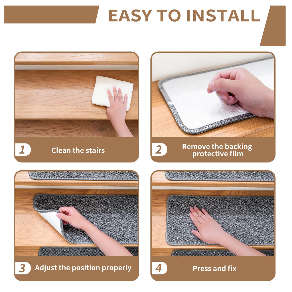 9.5x36 Inch Stair Treads for Wooden Steps Indoor(7-Pack)