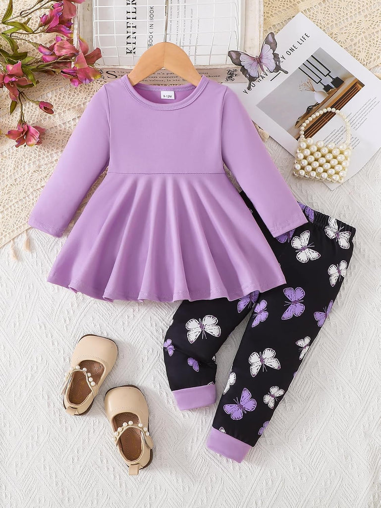 Baby Girl Clothes Toddler Girl Outfits Fall Winter Ruffle Shirt Pants Cute Infant Clothing Set for Little Girl