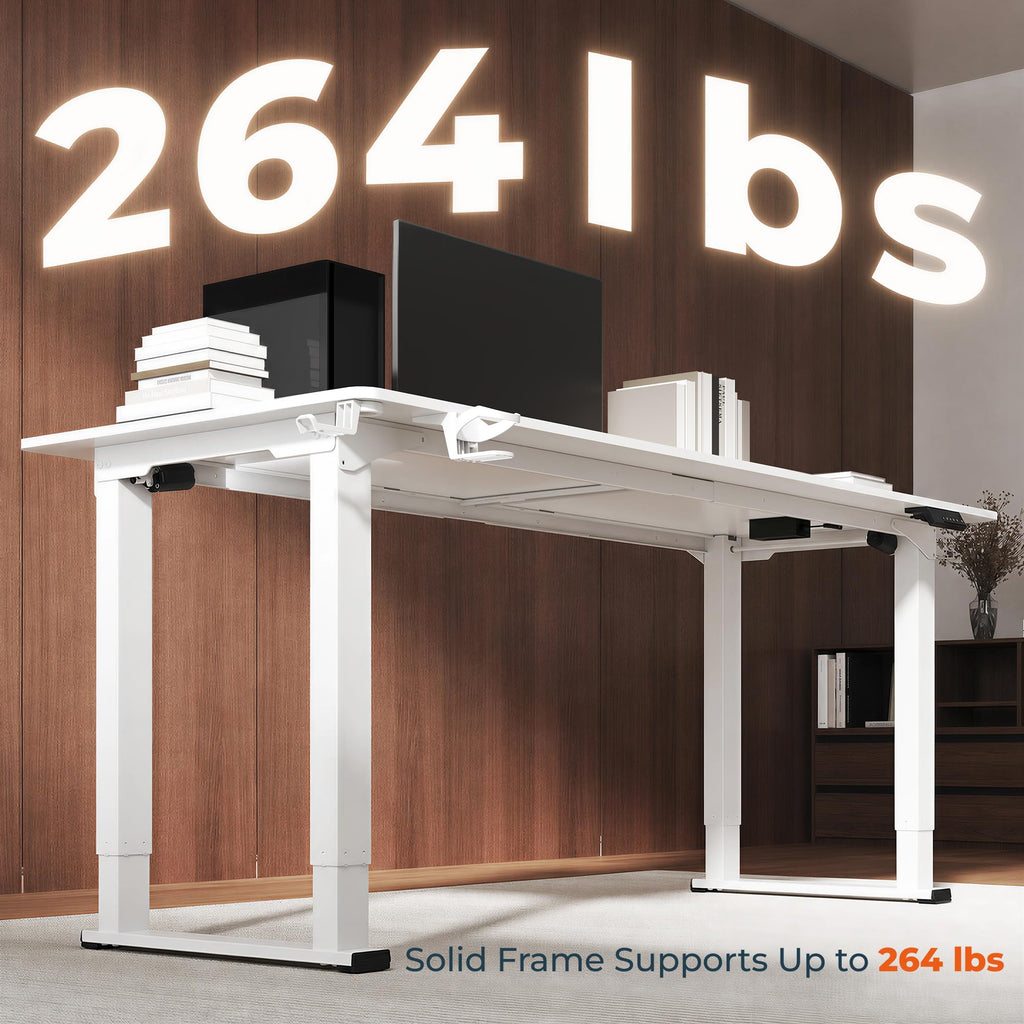 71x31'' Large 4 Leg Dual Motor White Standing Desk