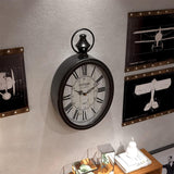 Menterry Small Retro Oval Wall Clock, Antique Old Design, Black Vintage Style