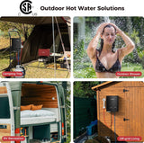 1.32 GPM Portable Water Heater, 5L Tankless Water Heater Propane Outdoor, AY132B, Black