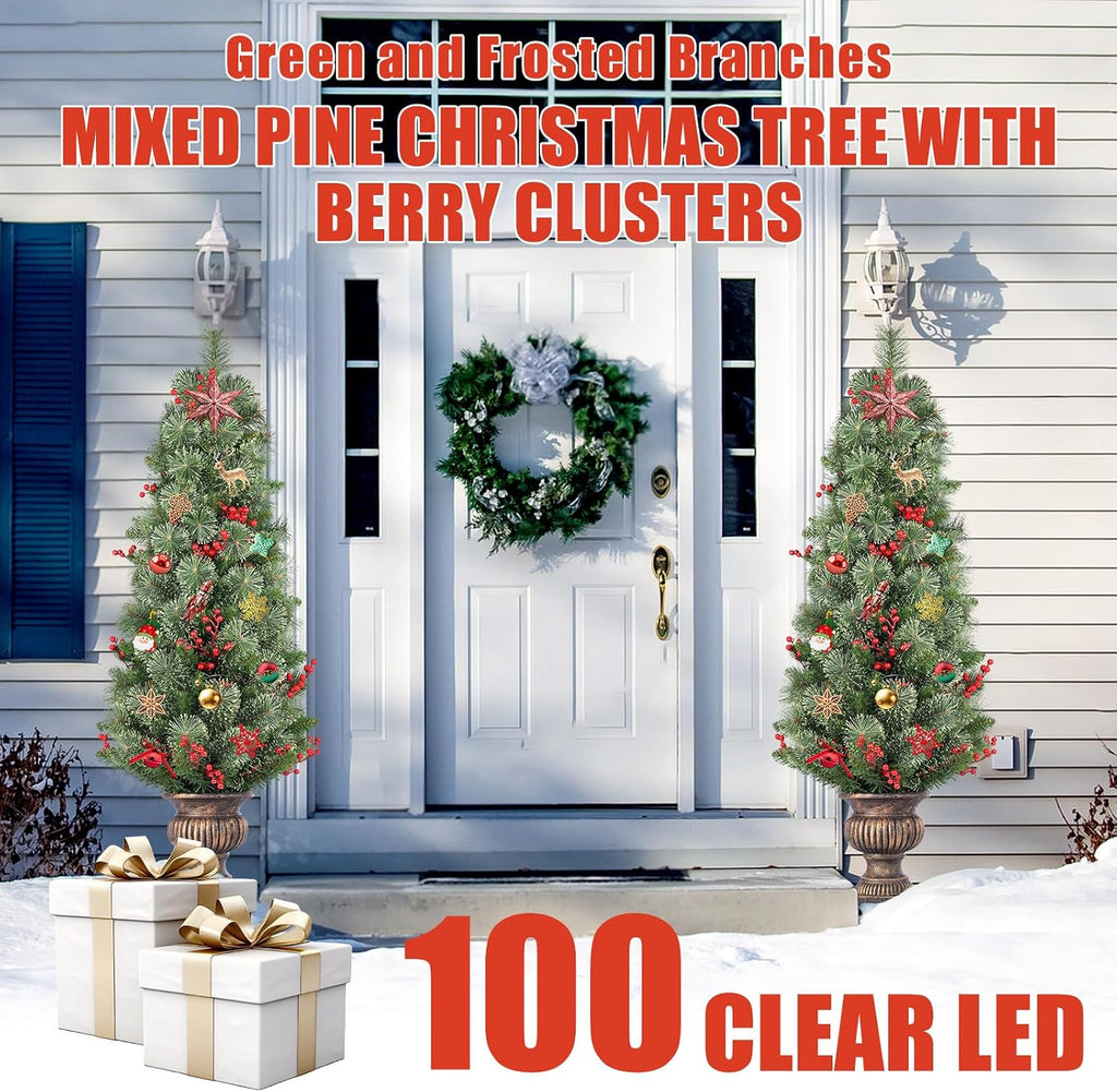 4FT Battery Powered Pre Lit Christmas Tree
