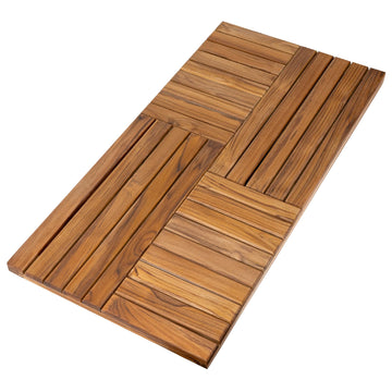 Teak Wood Bath Mat, Extra Large Shower Mats 40 x 20in