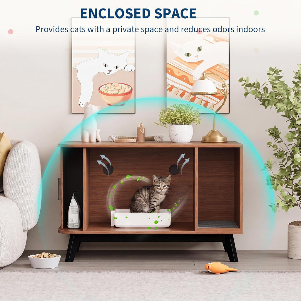 Cat Litter Box Furniture, 39" Hidden Litter Box Furniture