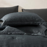 MaiRêve Queen Comforter Set Blue Grey, Textured Design Crinkle Bedding Sets 7 Pieces