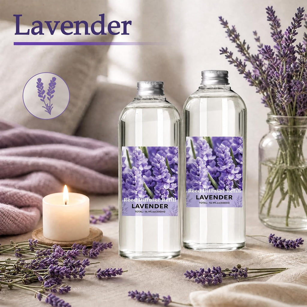 Lavender Diffuser Reed Diffuser Refill Oil, 33.81 Fl Oz - Set of 2