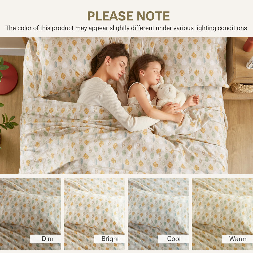 Cozy Flannel Sheets 100% Cotton, Sheet Set, 4 Piece