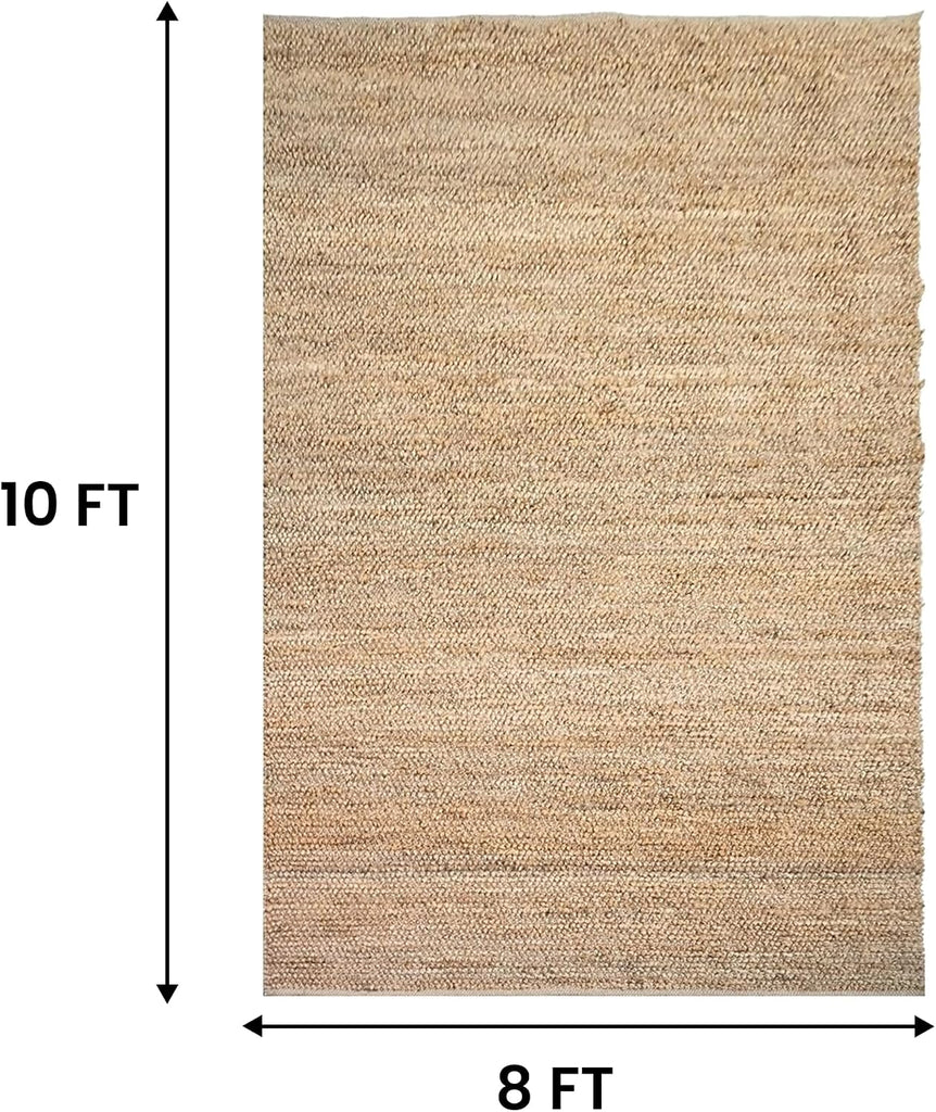 Natural Jute Area Rug - Handwoven Eco-Friendly Farmhouse Carpet & Rustic Home Décor (2x3 ft)