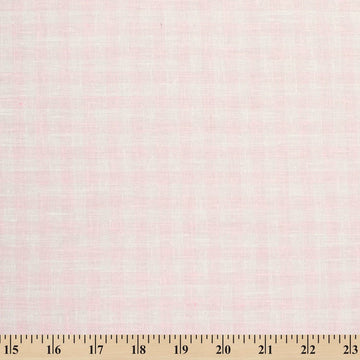 Gingham Check Linen-Look Polyester Cotton 58" Fabric by The Yard - Blush/White