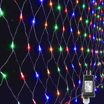 12ft x 5ft 360 LED Christmas Net Lights, 8 Modes Low Voltage Mesh Christmas Decorative Lights for Xmas Trees, Bushes