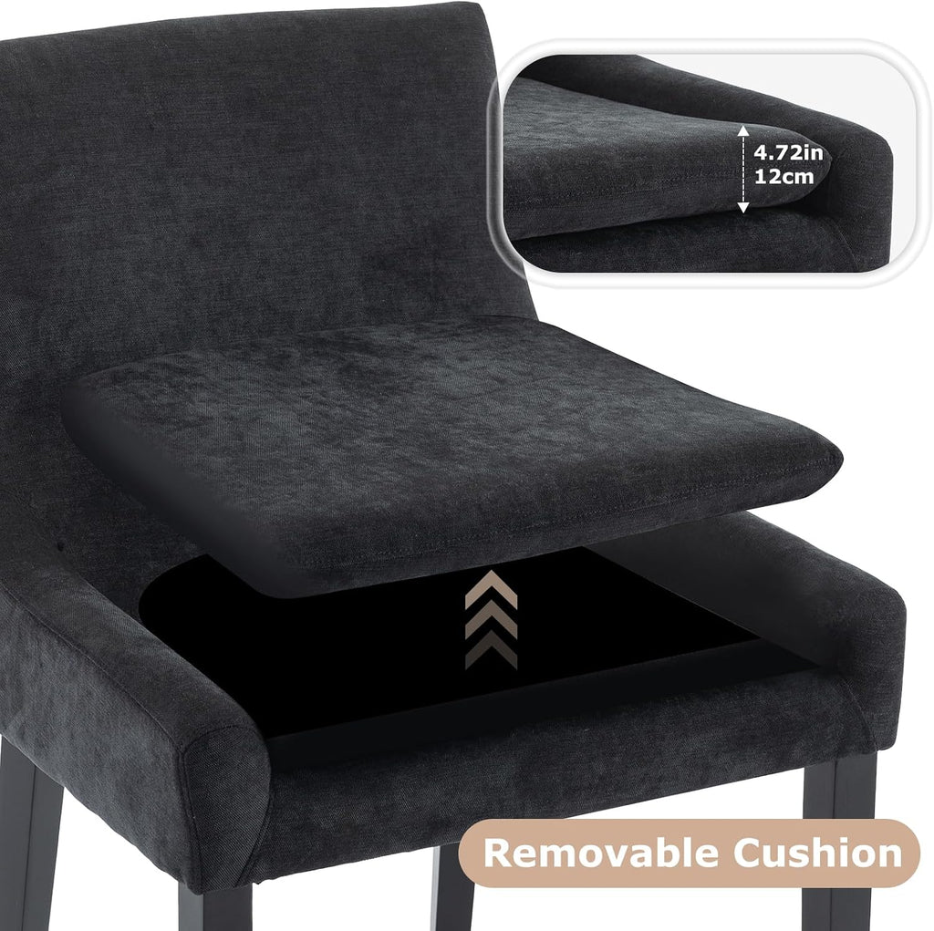 Modern Dining Chairs Set of 2, Upholstered Corduroy Accent Side Leisure Chairs with Mid Back and Wood Legs for Living