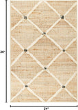 Dash and Albert Kali, Natural, 2' x 3', Diamond, Soft and Cozy, High Traffic, Lightweight, Anti-Slip