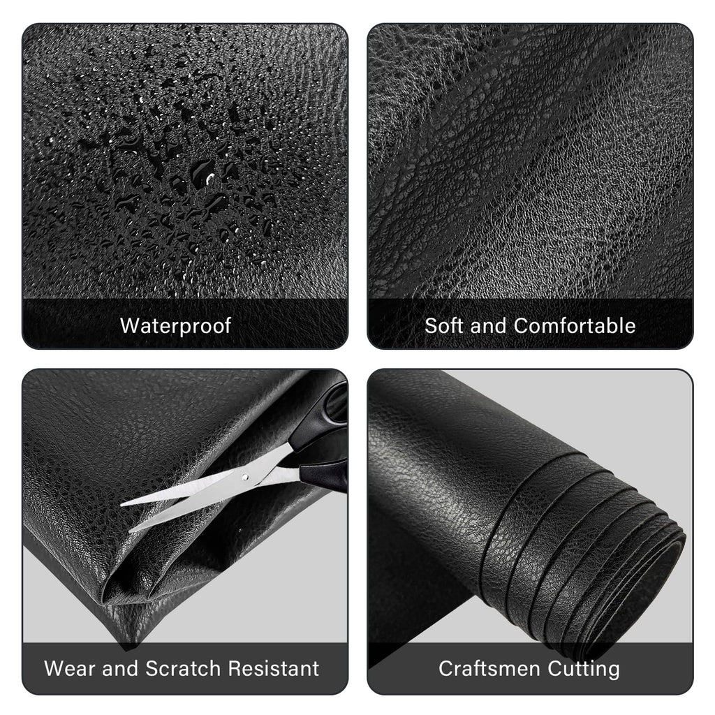 Upholstery Faux Leather Fabric, Faux Leather Sheets for Craft Outdoor Boat Automotive, DIY and Crafting Leather 1 Yard