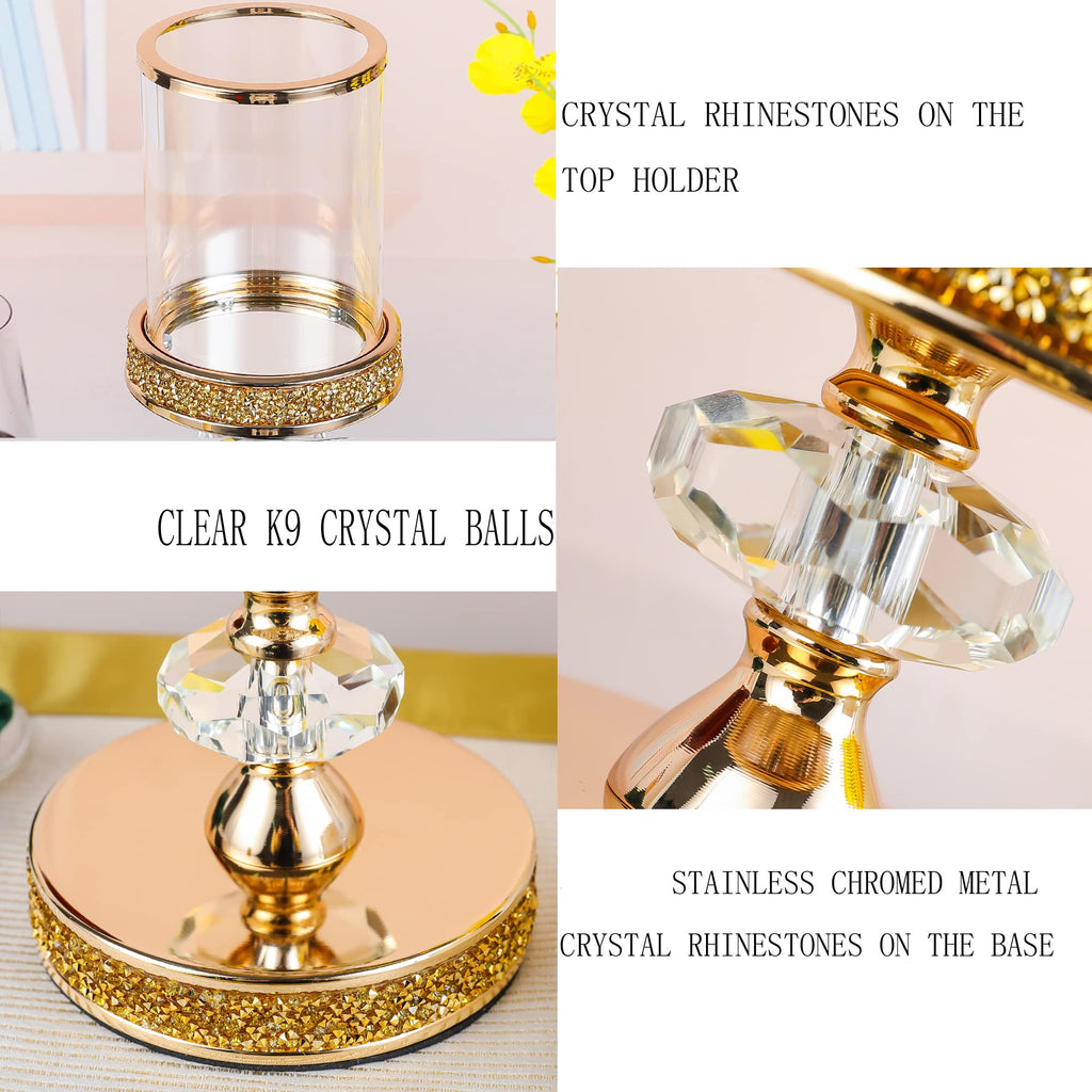 Candle Holder, Pillar Candle Holders, Crystal Candlesticks Holder for Wedding, Parties, Events, Chirstmas, Home Decor