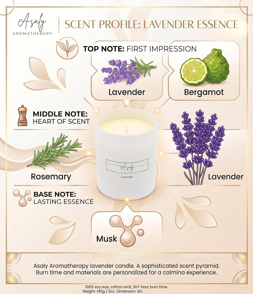 Luxury Lavender Candle & Reed Diffuser Gift Set for Women - Soy Wax Candle (30 Hr Burn) + Rose & Oud Reed Diffuser - Set of 2