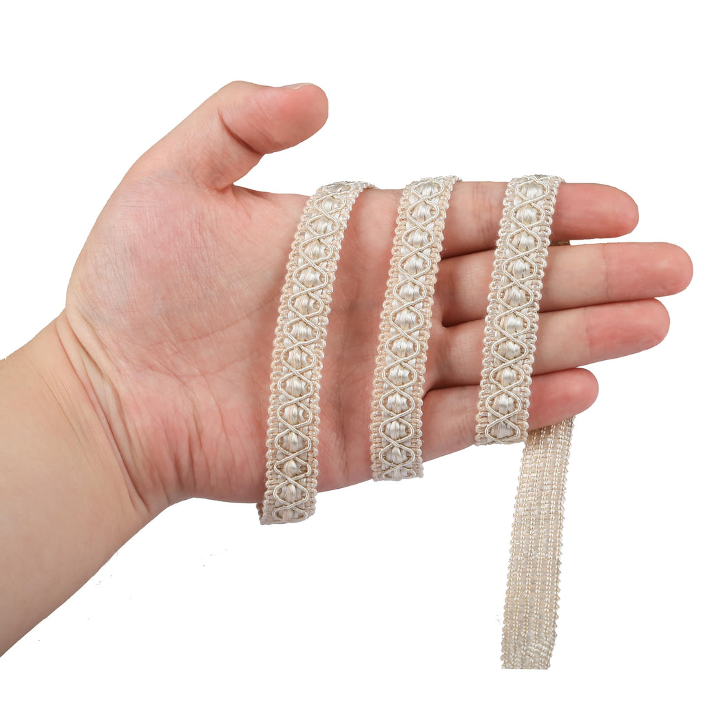 Gimp Braid Trim, 5 Yards 0.59 Inch Fabric Trim, Beige