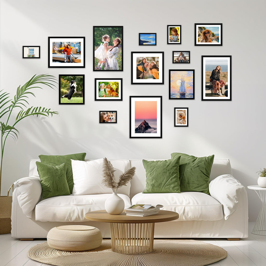 12x12 Picture Frame 2 Pack, Black Photo Frames Collage for Wall Hanging, 12 x 12 Square Wall Gallery Poster Frame